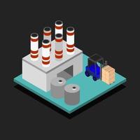 Isometric Industry On Black Background vector