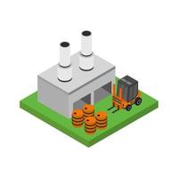 Isometric Industry On White Background vector