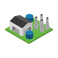 Isometric Industry On White Background vector