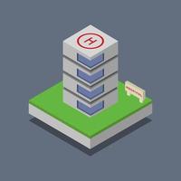 Isometric Hospital On Grey Background vector