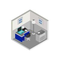 Isometric Office Room On Background vector