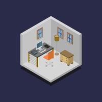 Isometric Office Room On Background vector