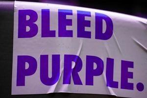 Bleed purple sign photo