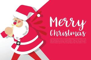 Merry Christmas, happy Santa Claus Happy, New Year on Red background vector