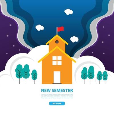 Back to school vector illustration, web design template background