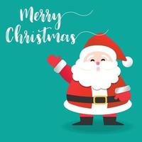 Merry Christmas, happy Santa Claus, Happy New Year on green background vector