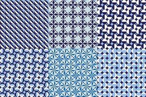 Abstract geometric graphic pattern in blue color vector background for design