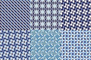 Abstract geometric graphic pattern in blue color vector background for design