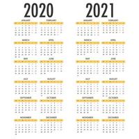 Calendar for 2021 2021. Simple Vector Template