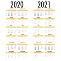 Calendar for 2021 2021. Simple Vector Template