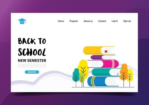 Back to school Education landing page design template