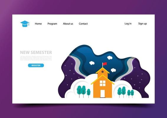 Back to school Education landing page design template