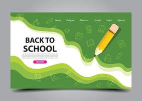 Back to school. Education landing page design template vector