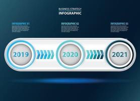 Plantilla de diseño infográfico de estrategia empresarial de línea de tiempo vector