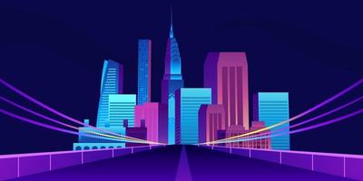 Pop trendy city building skyscraper design with road vector