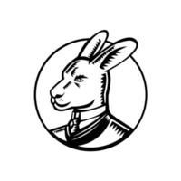 Kangaroo gentleman wearing suit, side view vector