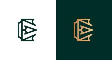 Classy and sharp letter E Arrow logo set vector