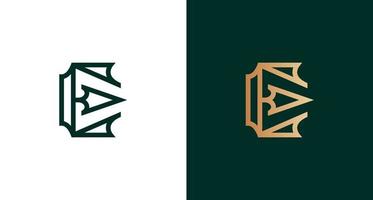 Classy and sharp letter E Arrow logo set vector