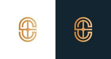 classy letter E monogram logo with cross element set vector