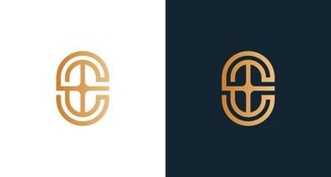 classy letter E monogram logo with cross element set vector