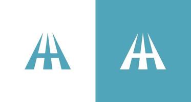 Abstract and modern letter A logo in a sharp triangle shape set vector