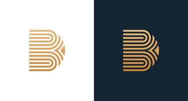 abstract elegant letter B and D monogram logo set vector