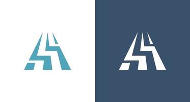 Modern and abstract letter AS monogram in triangle shape set vector