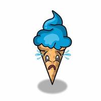 Ice cream con character vector template design illustration