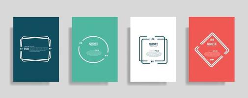 Quotes frame blank templates set, Text in brackets, citation empty speech bubbles. Text bos isolated on color background. vector