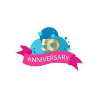 50 years anniversary celebration vector template design illustration