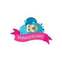 80 years anniversary celebration vector template design illustration