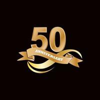 Ilustración de diseño de vector de plantilla de celebración de 50 aniversario