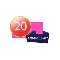 20 Anniversary celebration template vector design illustration