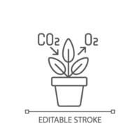 Air purifying plant linear icon vector