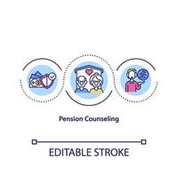 icono de concepto de asesoramiento de pensiones vector