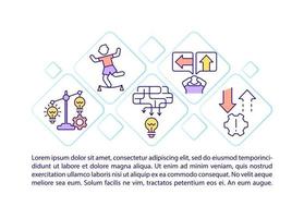 Risk management concept line icons with text vector