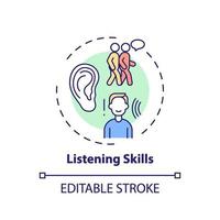 Listening skills concept icon vector