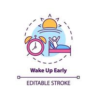 Wake up early concept icon vector