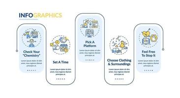 Consejos para citas en video plantilla de infografía vectorial. vector