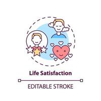 Life satisfaction concept icon vector