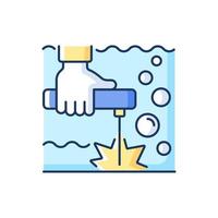 Underwater welding RGB color icon vector