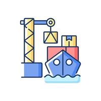 Cargo loading RGB color icon vector