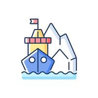 Arctic exploration RGB color icon vector