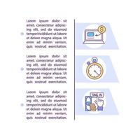 Fast account opening concept line icons with text vector