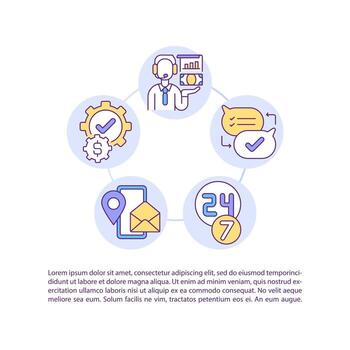 Client support concept line icons with text vector