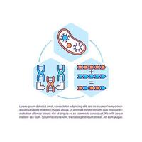 Viral genome modification concept line icons with text vector