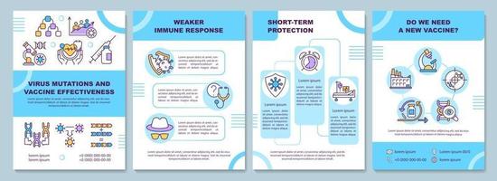 Virus mutations and vaccine effectiveness brochure template vector