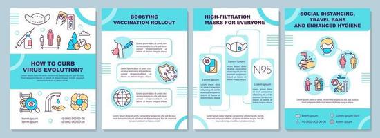 Curbing virus evolution brochure template vector