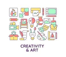 Creativity, art abstract color concept layout with headline vector