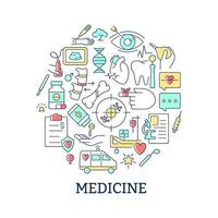 Medicine abstract color concept layout with headline vector